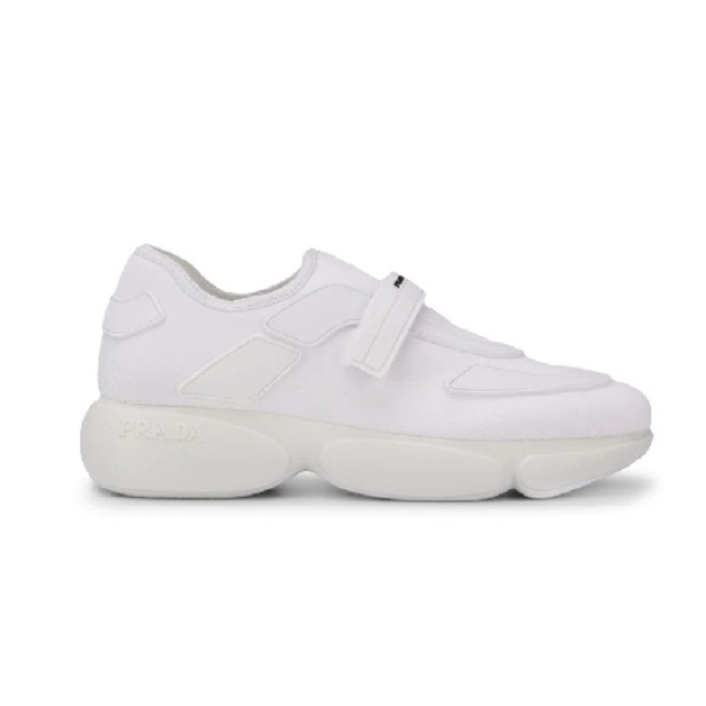 Prada White Tonal Sock Cloudbust Sneakers